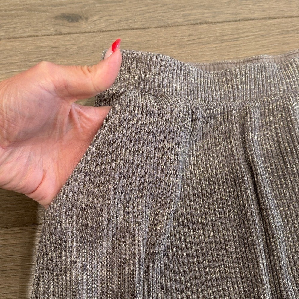 SPIRITUAL GANGSTER Gray Gold Shimmer Lurex Harem High‎ Rise Jogger Pants Size S - Picture 8 of 10